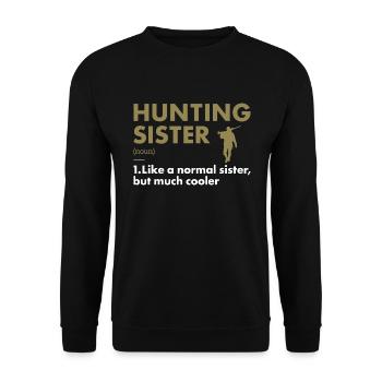 Hunter Sister Definition Hunting - Unisex Sweatshirt - black - Front - Alina (178cm) & Michal (187cm)