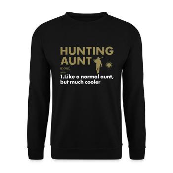 Hunter Aunt Definition Hunting - Unisex Sweatshirt - black - Front - Alina (178cm) & Michal (187cm)