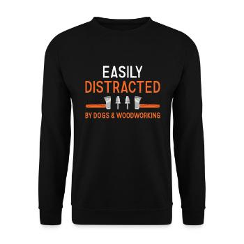 Menuisier Chiens facilement distraits et travail du bois - Sweat-shirt Unisexe - noir - Devant - Alina (178cm) & Michal (187cm)