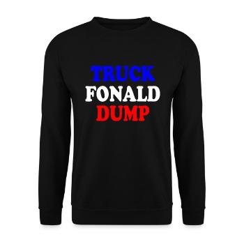 truck fonald dump - Unisex Pullover - Schwarz - Vorne - Alina (178cm) & Michal (187cm)