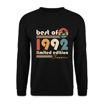 Best of 1992 Vintage Vintage Retro Birthday - Unisex Sweatshirt - black - Front - Alina (178cm) & Michal (187cm)