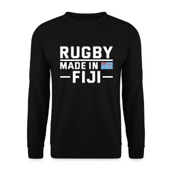 Rugby Made From Fiji Rugby - Sweat-shirt Unisexe - noir - Devant - Alina (178cm) & Michal (187cm)