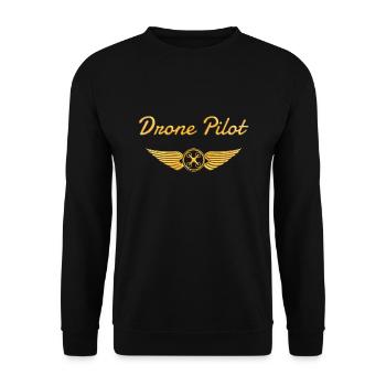 Drone Pilot Badge Quadcopter - Unisex Sweatshirt - black - Front - Alina (178cm) & Michal (187cm)