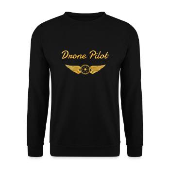 Drone Pilot Drone Flying - Unisex Sweatshirt - black - Front - Alina (178cm) & Michal (187cm)