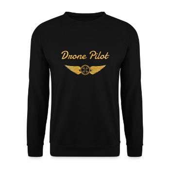 Drone Pilot Drohne - Unisex Sweatshirt - black - Front - Alina (178cm) & Michal (187cm)
