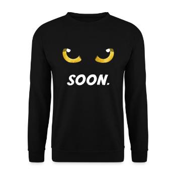 Katzenaugen bald gelb - Unisex Pullover - Schwarz - Vorne - Alina (178cm) & Michal (187cm)