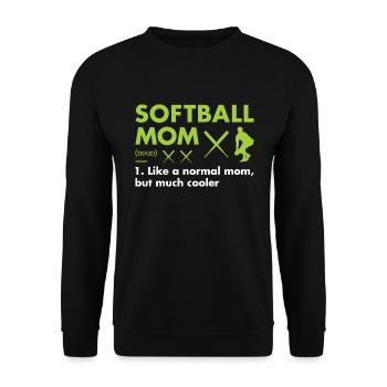 Sport Mom Definition Softball - Unisex Pullover - Schwarz - Vorne - Alina (178cm) & Michal (187cm)
