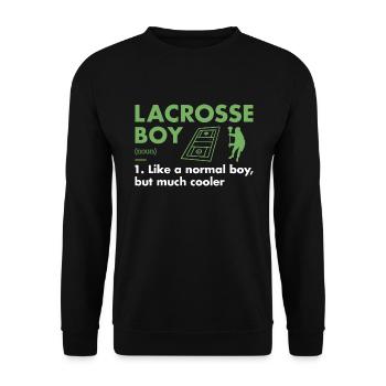 Sport Boy Definition Lacrosse - Unisex Pullover - Schwarz - Vorne - Alina (178cm) & Michal (187cm)
