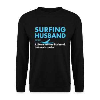 Sport Husband Surfing - Unisex Pullover - Schwarz - Vorne - Alina (178cm) & Michal (187cm)