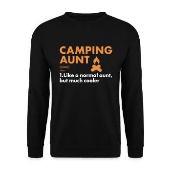 Camper Aunt Definition Camping - Unisex Sweatshirt - black - Front - Alina (178cm) & Michal (187cm)