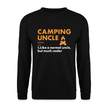 Camper Uncle Definition Camping - Unisex Pullover - Schwarz - Vorne - Alina (178cm) & Michal (187cm)