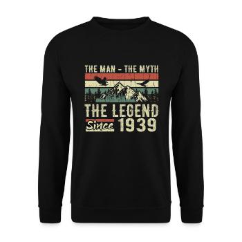 Retro 1939 Vintage - Cadeau D’anniversaire 1939 - Sweat-shirt Unisexe - noir - Devant - Alina (178cm) & Michal (187cm)