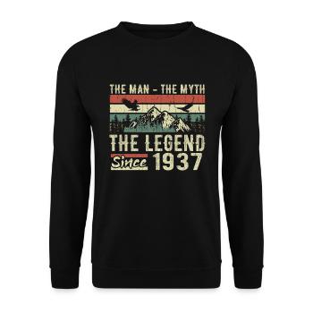 Retro 1937 Vintage - Cadeau D’anniversaire 1937 - Sweat-shirt Unisexe - noir - Devant - Alina (178cm) & Michal (187cm)