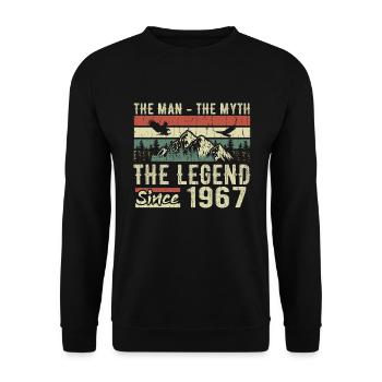 Retro 1967 Vintage - Cadeau D’anniversaire 1967 - Sweat-shirt Unisexe - noir - Devant - Alina (178cm) & Michal (187cm)