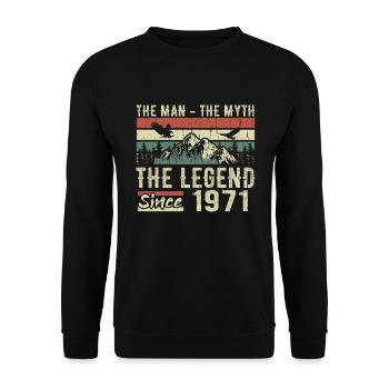 Retro 1971 Vintage - Cadeau D’anniversaire 1971 - Sweat-shirt Unisexe - noir - Devant - Alina (178cm) & Michal (187cm)