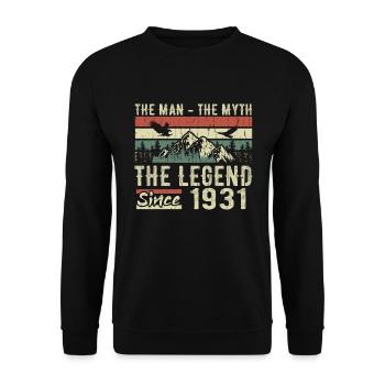 Retro 1931 Vintage - Cadeau D’anniversaire 1931 - Sweat-shirt Unisexe - noir - Devant - Alina (178cm) & Michal (187cm)
