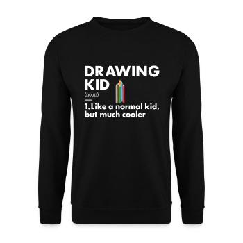 Drawer Kid Definition Drawing - Unisex Pullover - Schwarz - Vorne - Alina (178cm) & Michal (187cm)