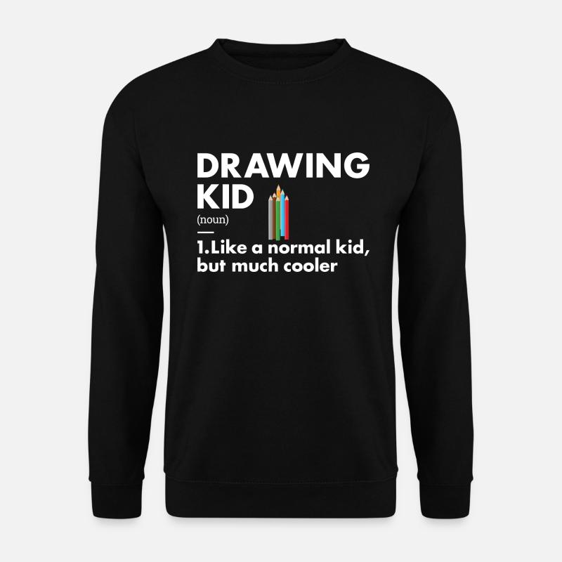 Drawer Kid Definition Drawing - Unisex Sweatshirt - black