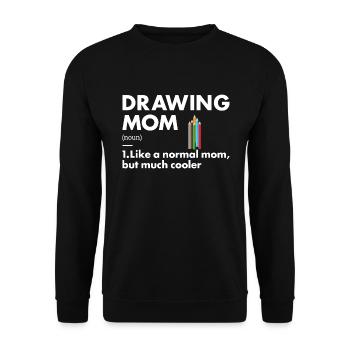 Drawer Mom Definition Drawing - Unisex Pullover - Schwarz - Vorne - Alina (178cm) & Michal (187cm)