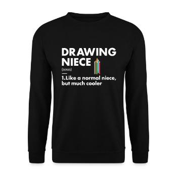 Drawer Niece Definition Drawing - Unisex Sweatshirt - black - Front - Alina (178cm) & Michal (187cm)