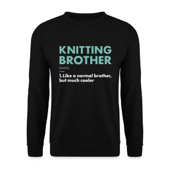 Knitter Brother Definition Knitting - Unisex Sweatshirt - black - Front - Alina (178cm) & Michal (187cm)