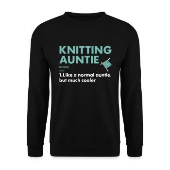 Tricoteuse Auntie Définition Tricot - Sweat-shirt Unisexe - noir - Devant - Alina (178cm) & Michal (187cm)