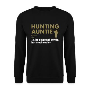 Hunter Auntie Definition Hunting - Unisex Sweatshirt - black - Front - Alina (178cm) & Michal (187cm)