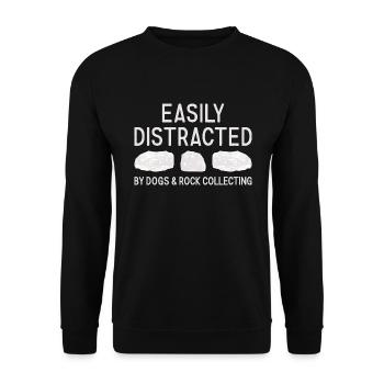 Collecteur de roches Chiens distraits et collecte de roches - Sweat-shirt Unisexe - noir - Devant - Alina (178cm) & Michal (187cm)