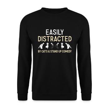 Comedian Distracted By Cats And Stand Up Comedy - Unisex Sweatshirt - black - Front - Alina (178cm) & Michal (187cm)