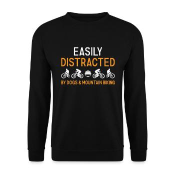Biker Distracted By Dogs And Mountain Biking - Unisex Sweatshirt - black - Front - Alina (178cm) & Michal (187cm)