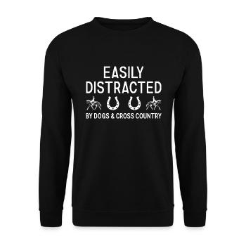 Rider Easily Distracted By Dogs And Cross Country - Unisex Sweatshirt - black - Front - Alina (178cm) & Michal (187cm)
