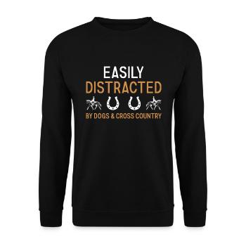 Rider Easily Distracted By Dogs And Cross Country - Unisex Sweatshirt - black - Front - Alina (178cm) & Michal (187cm)