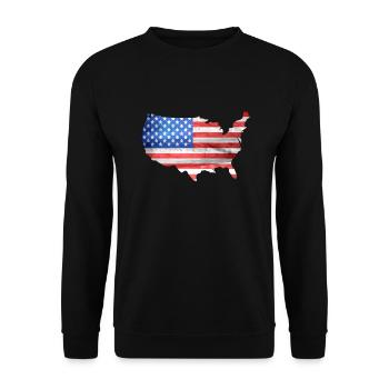 Cadeau drapeau USA - Sweat-shirt Unisexe - noir - Devant - Alina (178cm) & Michal (187cm)