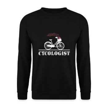 Cycologist Shirt Lustiges MTB-Fahrradgeschenk - Unisex Pullover - Schwarz - Vorne - Alina (178cm) & Michal (187cm)