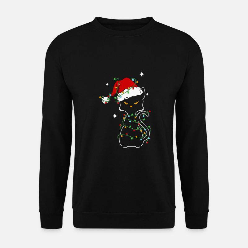 Weihnachten Weihnachten schwarze Katze - Unisex Pullover - Schwarz
