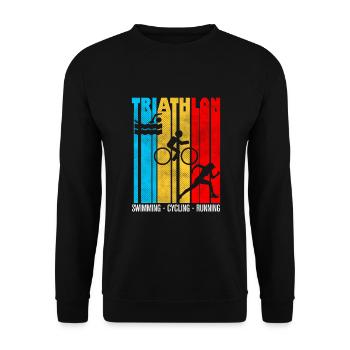 triathlon, triathlon, humour triathlon - Sweat-shirt Unisexe - noir - Devant - Alina (178cm) & Michal (187cm)