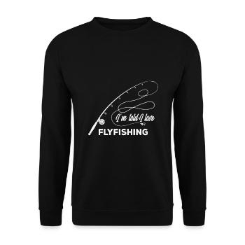 Fliegenfischen - Unisex Pullover - Schwarz - Vorne - Alina (178cm) & Michal (187cm)