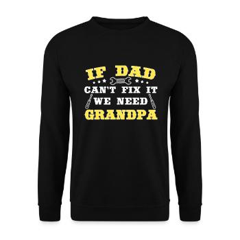 Grand-père Artisan Papa DIY Dictons drôles - Sweat-shirt Unisexe - noir - Devant - Alina (178cm) & Michal (187cm)