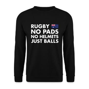 No Pads No Helmets Just Balls Australia Rugby - Unisex Sweatshirt - black - Front - Alina (178cm) & Michal (187cm)