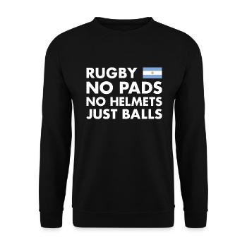 No Pads No Helmets Just Balls Argentina Rugby - Unisex Pullover - Schwarz - Vorne - Alina (178cm) & Michal (187cm)