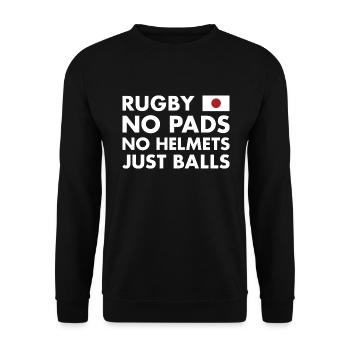 No Pads No Helmets Just Balls Japan Rugby - Unisex Pullover - Schwarz - Vorne - Alina (178cm) & Michal (187cm)