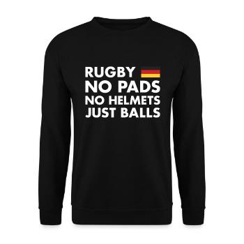 Rugby No Pads No Helmets Just Balls Germany Rugby - Unisex Pullover - Schwarz - Vorne - Alina (178cm) & Michal (187cm)