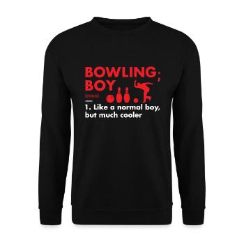Sport Boy Definition Bowling - Unisex Pullover - Schwarz - Vorne - Alina (178cm) & Michal (187cm)