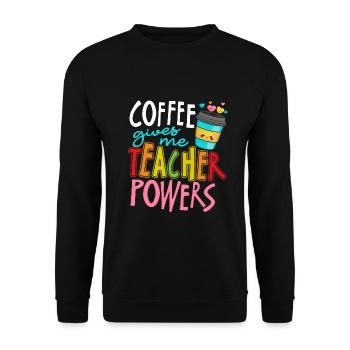 Teacher Teacher Coffee - Unisex Sweatshirt - black - Front - Alina (178cm) & Michal (187cm)