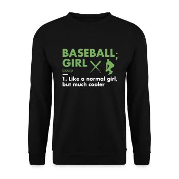 Sport Girl Définition Baseball - Sweat-shirt Unisexe - noir - Devant - Alina (178cm) & Michal (187cm)