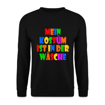 mein kostüm ist in der wäsche - Unisex Pullover - Schwarz - Vorne - Alina (178cm) & Michal (187cm)