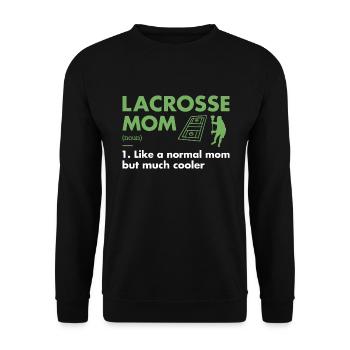 Sport Mom Definition Lacrosse - Unisex Pullover - Schwarz - Vorne - Alina (178cm) & Michal (187cm)