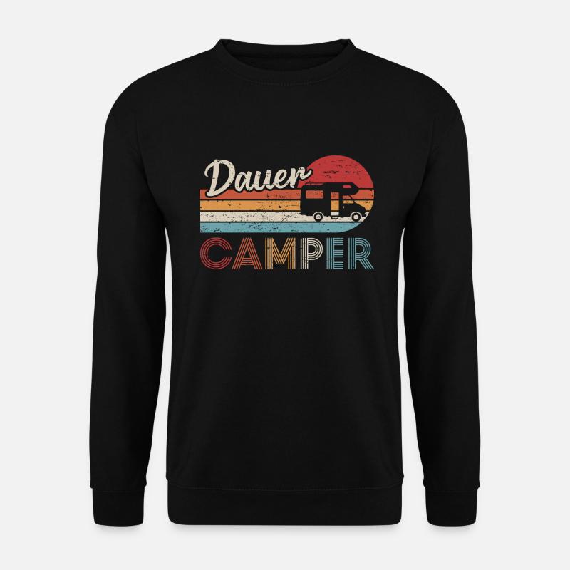 Camping Retro Dauercamper Wohnmobil - Unisex Pullover - Schwarz