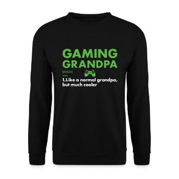 Gamer Grandpa Definition Gaming - Unisex Sweatshirt - black - Front - Alina (178cm) & Michal (187cm)