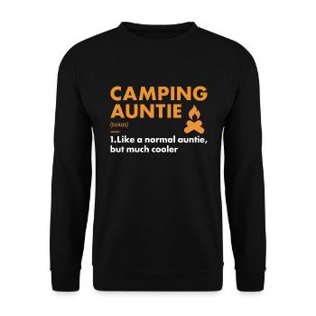 Camper Auntie Definition Camping - Unisex Sweatshirt - black - Front - Alina (178cm) & Michal (187cm)